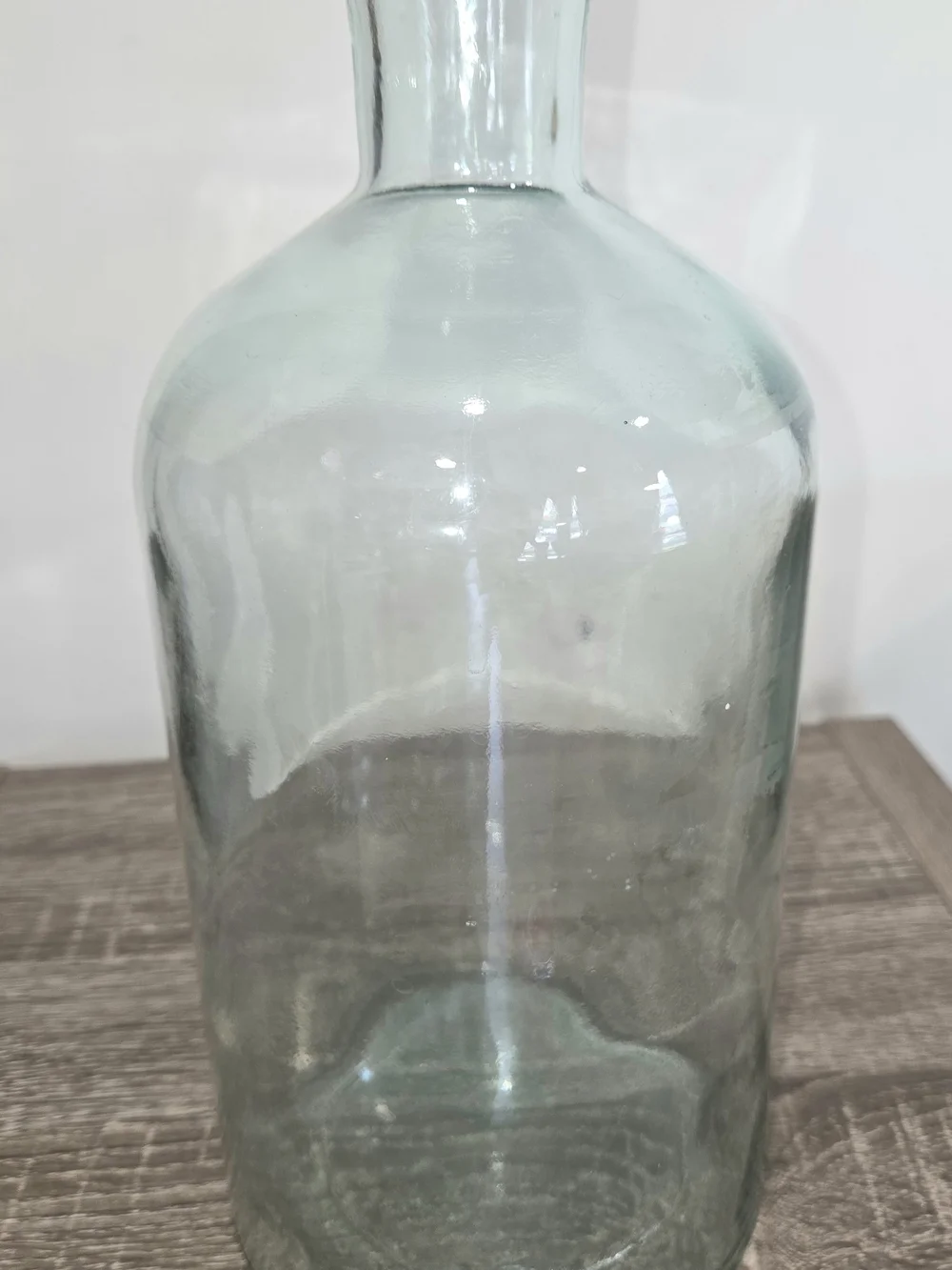 Hand Blown Aqua Green Tint Glass Jug Handle Bottle 11.5